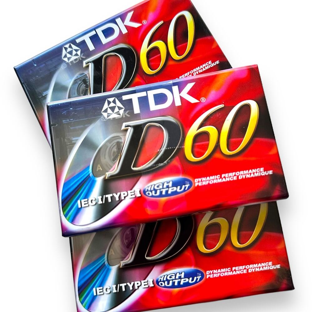 x3 NEW TDK D60 AUDIO CASSETTE TAPE  IEG I/TYPEI Blank
